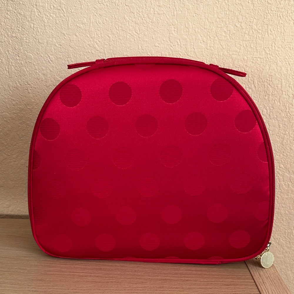 Elegant Red Polka Dot Cosmetic Bag